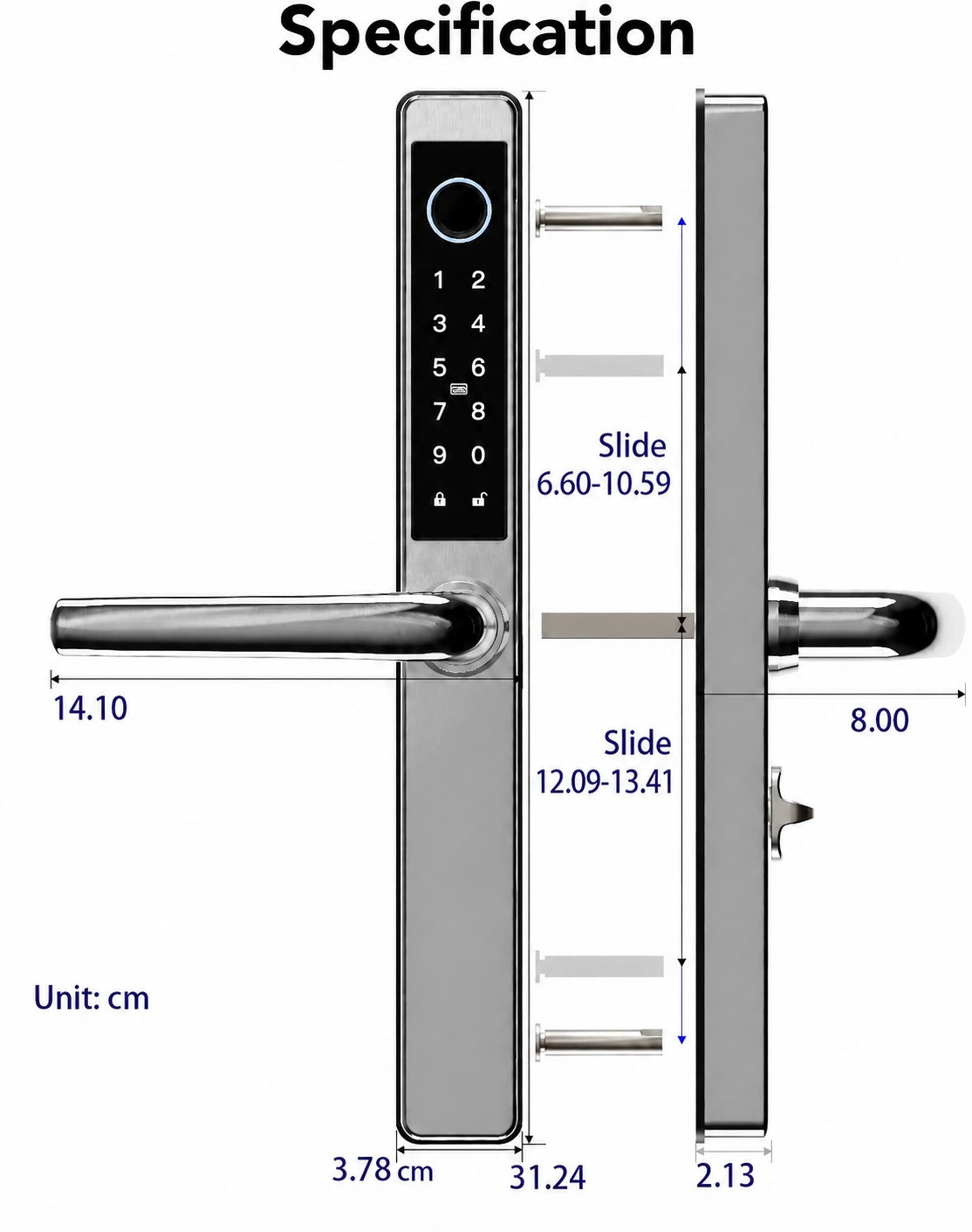 Origin Smart Plus Aluminium — dimensions