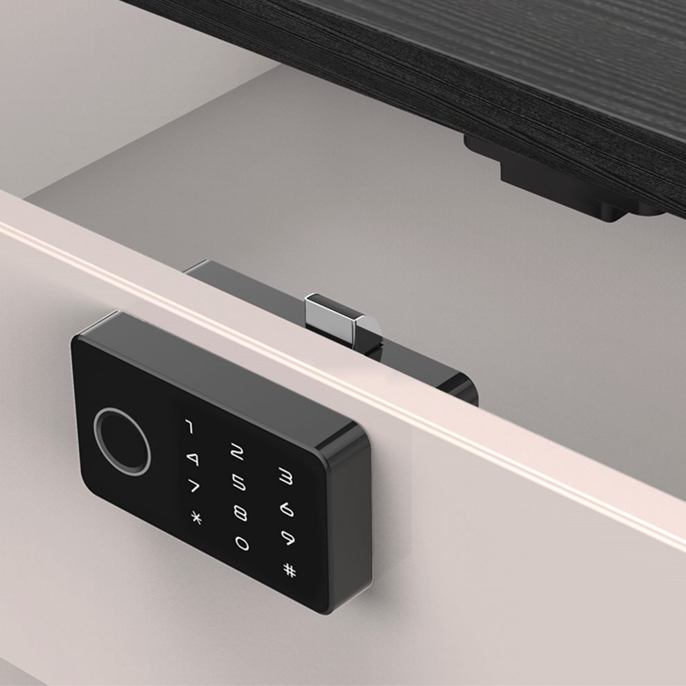 ThreeH NFC Smart Drawer Lock – RFID/Phone Unlock, Low Battery Alert, USB-C Emergency, For Cabinets