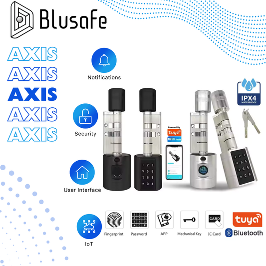 Blusafe Axis Smart Euro Cylinder — TTLock App, Fingerprint + Keypad + RFID + Key