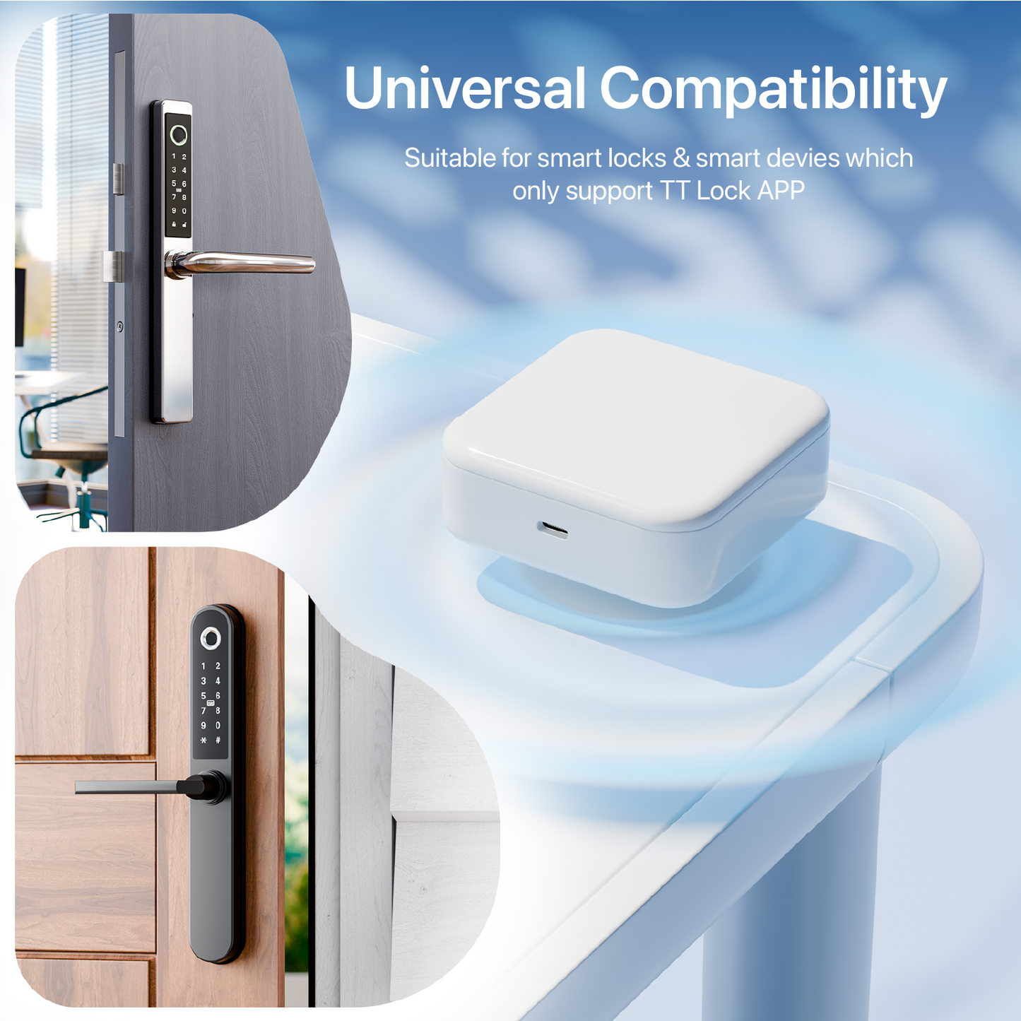 Most Wi-Fi Blusafe - TTLock Most Bluetooth WiFi Hasło odcisku palca Inteligentny elektroniczny zamek do drzwi Most domowy Ttlock App Control Hub