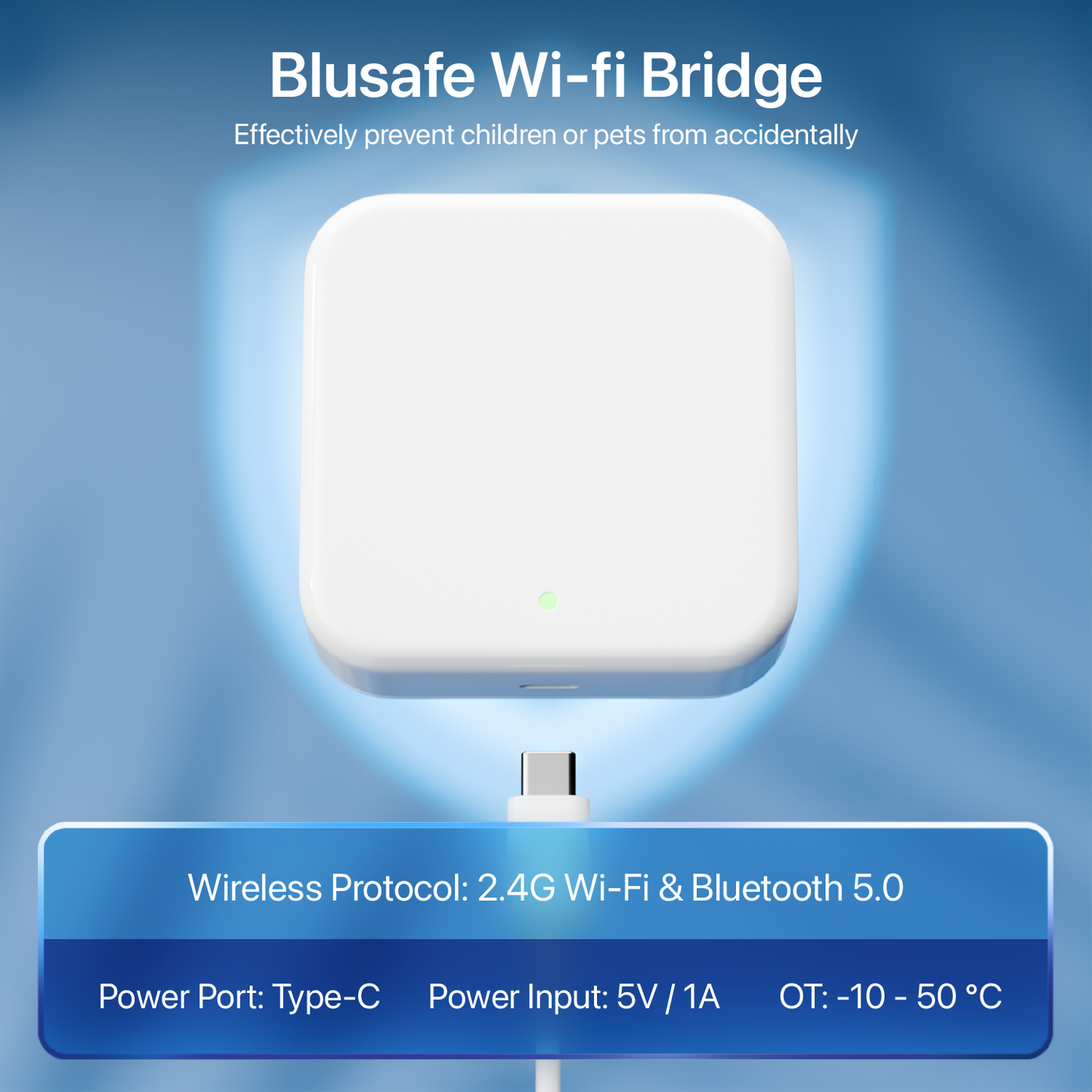 Most Wi-Fi Blusafe - TTLock Most Bluetooth WiFi Hasło odcisku palca Inteligentny elektroniczny zamek do drzwi Most domowy Ttlock App Control Hub