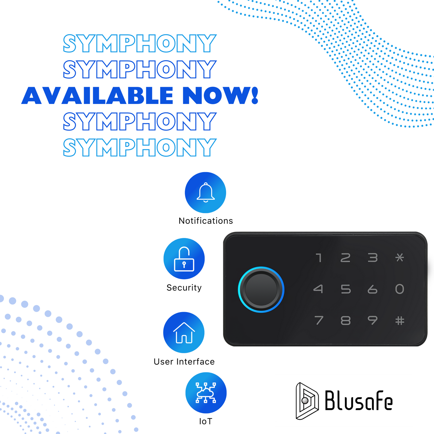 Blusafe Symphony 黑色 - 智慧櫥櫃鎖 RFID 卡 NFC 隱藏梳妝台抽屜鎖 - 帶藍牙 APP 的櫥櫃門鎖，適用於兒童安全廚房餐具室家具黑色