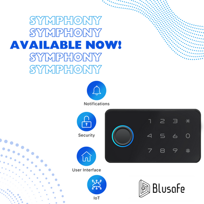 Blusafe Symphony 黑色 - 智慧櫥櫃鎖 RFID 卡 NFC 隱藏梳妝台抽屜鎖 - 帶藍牙 APP 的櫥櫃門鎖，適用於兒童安全廚房餐具室家具黑色