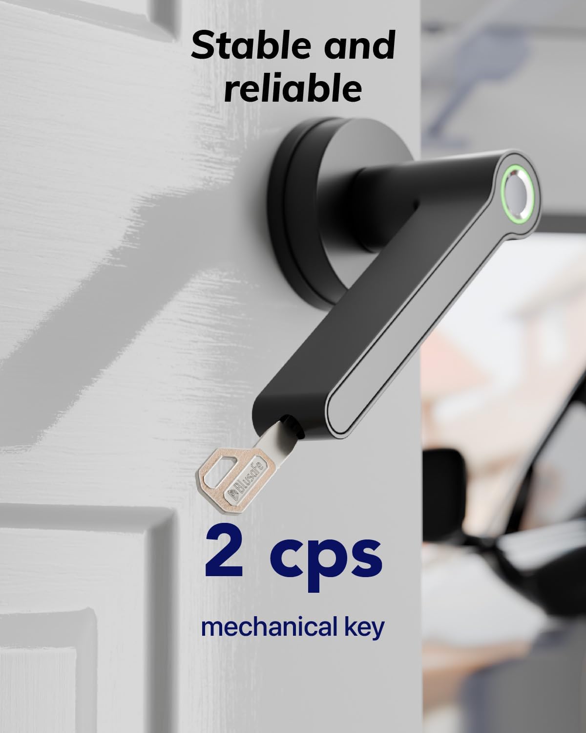 Blusafe Breeze Plus Rose Smart Door Handle – Fingerprint, App Control & Bluetooth Wi-fi Access