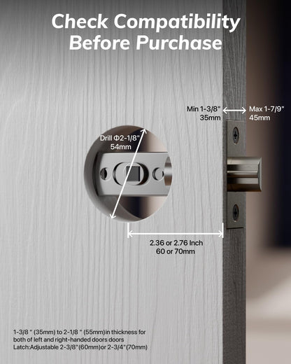 Blusafe Breeze Plus Rose Smart Door Handle – Fingerprint, App Control & Bluetooth Wi-fi Access