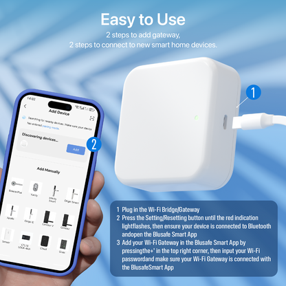 Most Wi-Fi Blusafe - TTLock Most Bluetooth WiFi Hasło odcisku palca Inteligentny elektroniczny zamek do drzwi Most domowy Ttlock App Control Hub