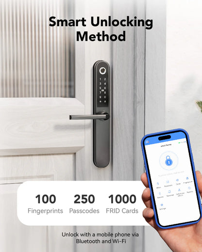 Blusafe Apollo Smart Door Handle — Fingerprint, Keypad, RFID & App