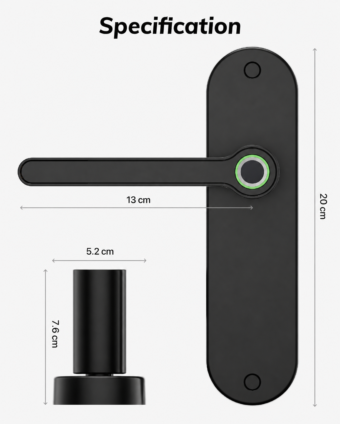 Blusafe Breeze Plus Internal Smart Door Handle — Fingerprint & App