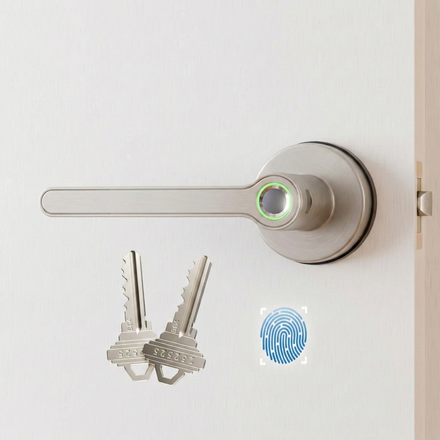Blusafe Breeze Plus Rose Smart Door Handle – Fingerprint, App Control & Bluetooth Wi-fi Access
