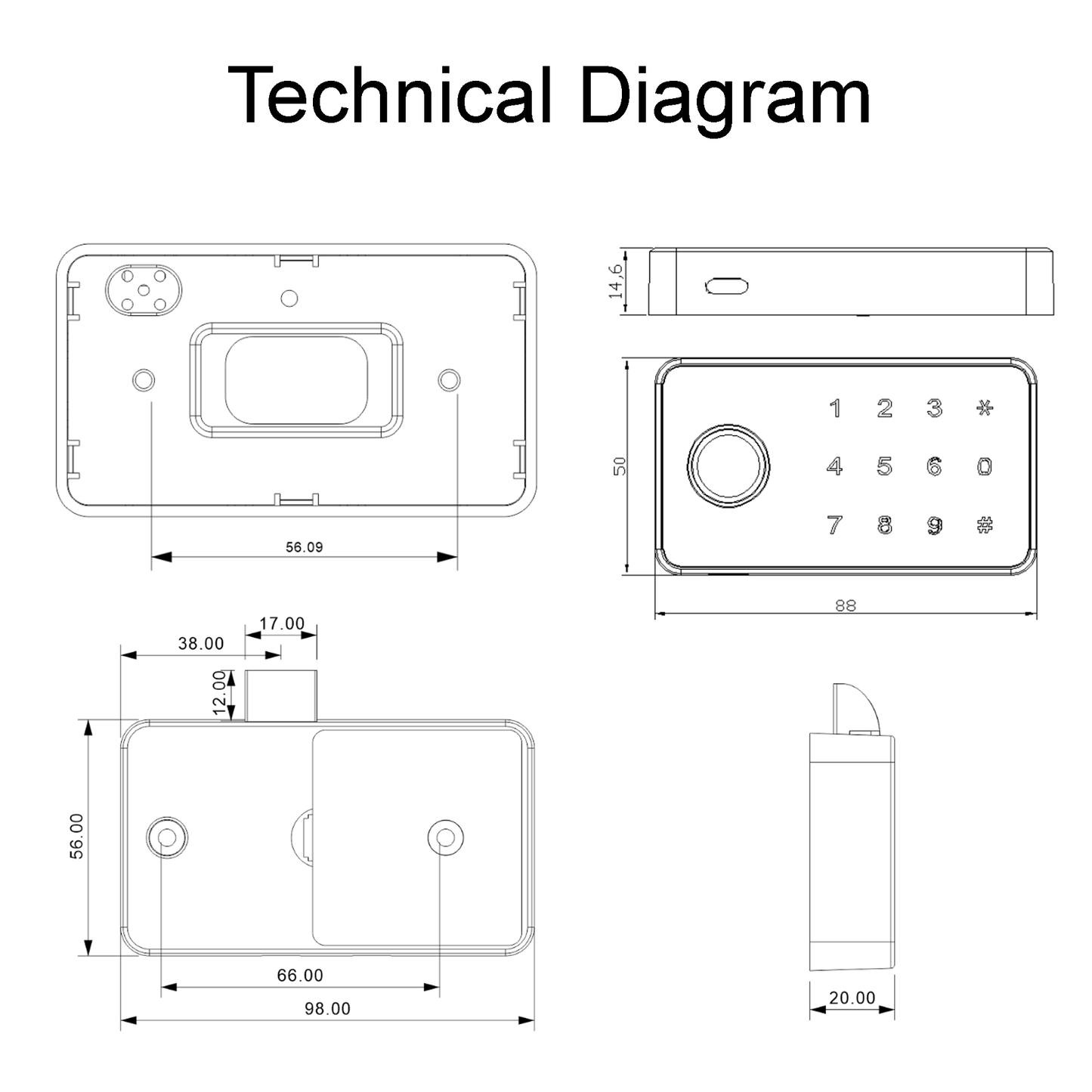 Blusafe Symphony 黑色 - 智慧櫥櫃鎖 RFID 卡 NFC 隱藏梳妝台抽屜鎖 - 帶藍牙 APP 的櫥櫃門鎖，適用於兒童安全廚房餐具室家具黑色