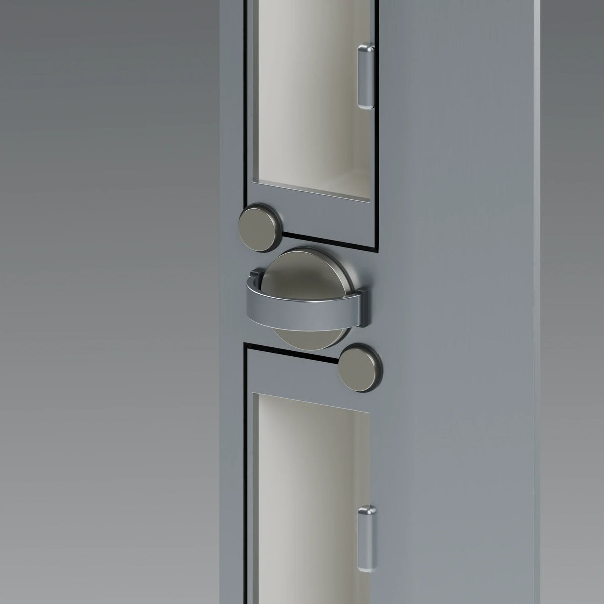 Close-up of the keep’s circular carrier and raised semicircular automatic-locking trigger bridge