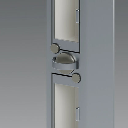 Close-up of the keep’s circular carrier and raised semicircular automatic-locking trigger bridge