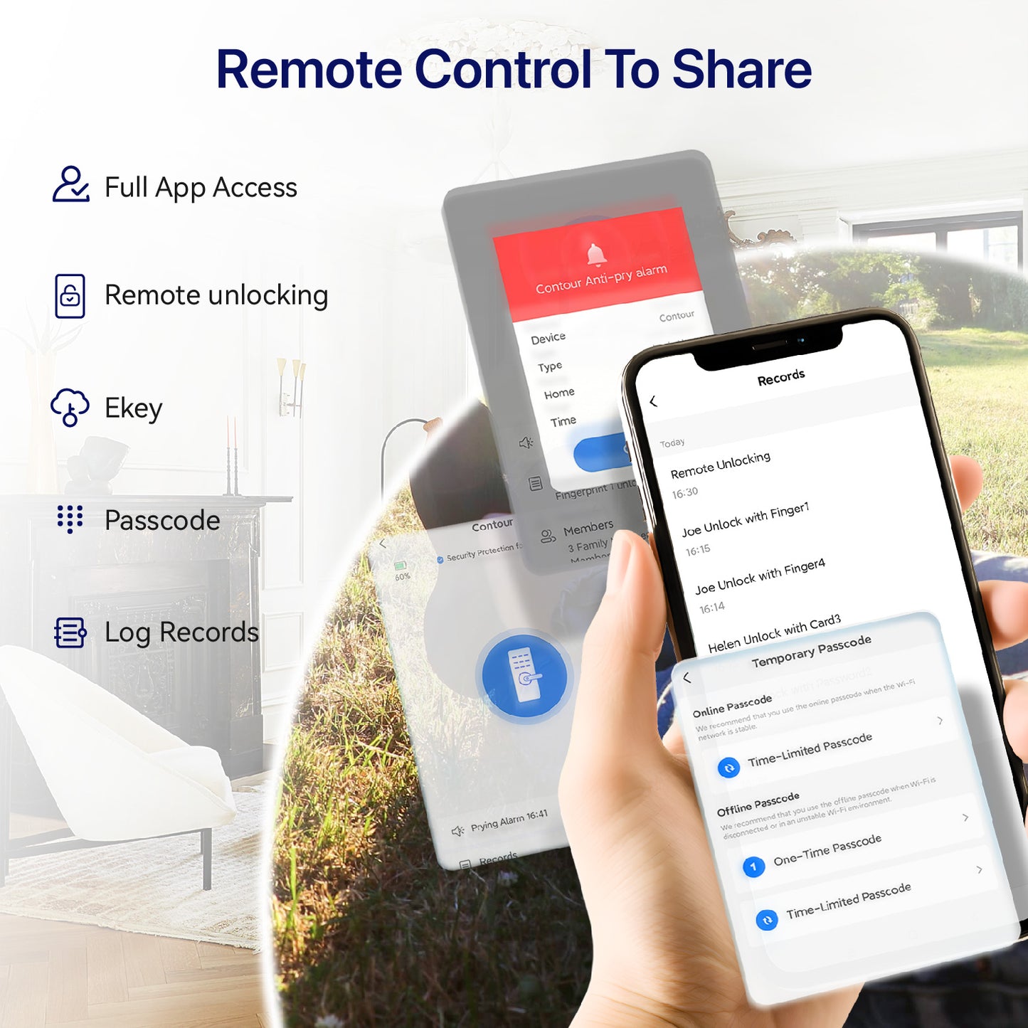 Blusafe Contour Smart Door Lock — With or Without Camera