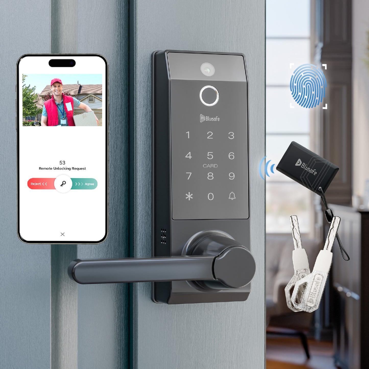 Blusafe Contour Smart Door Lock — With or Without Camera
