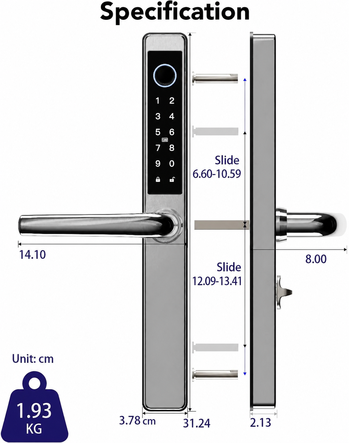 Blusafe Origin Smart Plus Smart Handle — Fingerprint, RFID & App