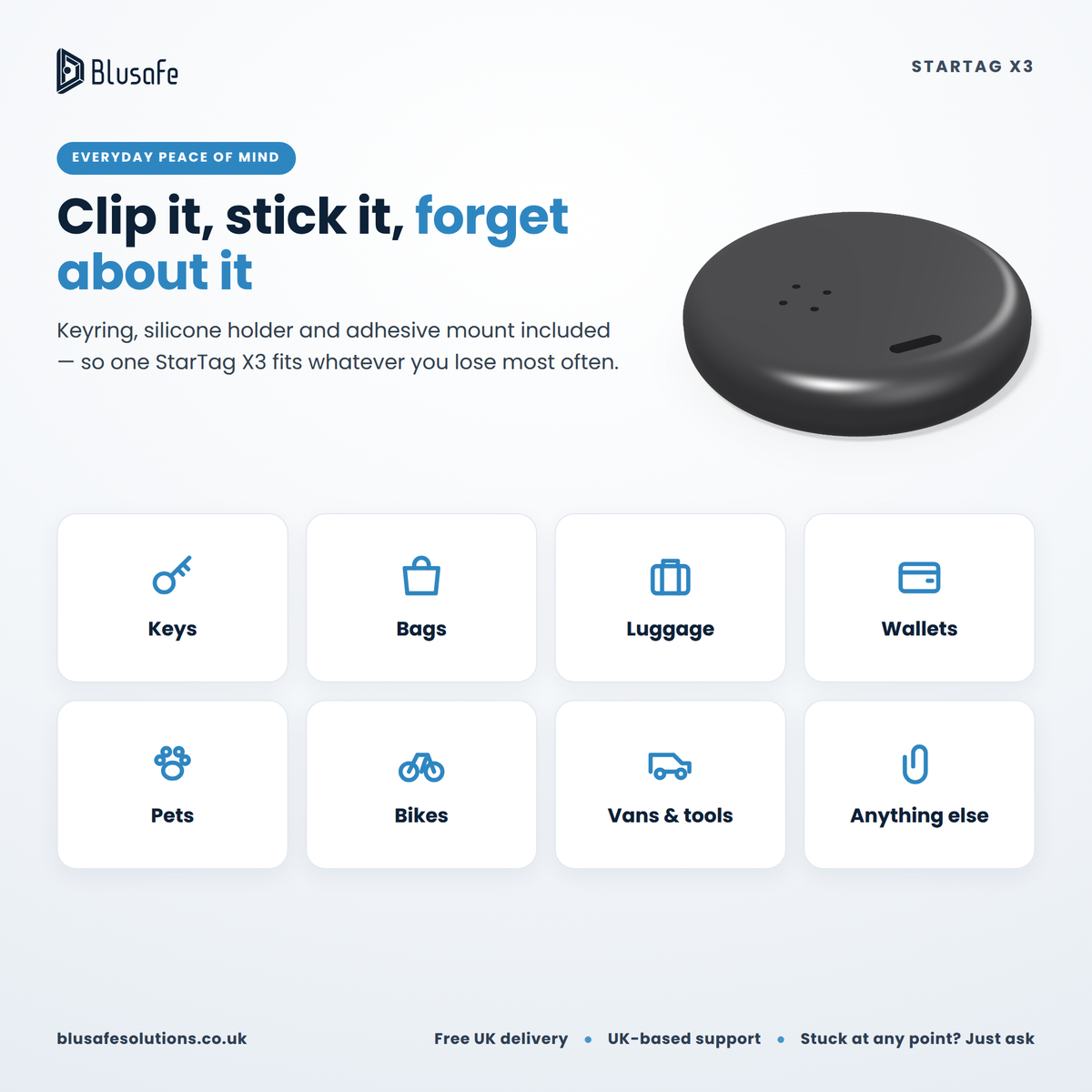 StarTag X3 Bluetooth Tracker — Apple Find My or Android Find Hub